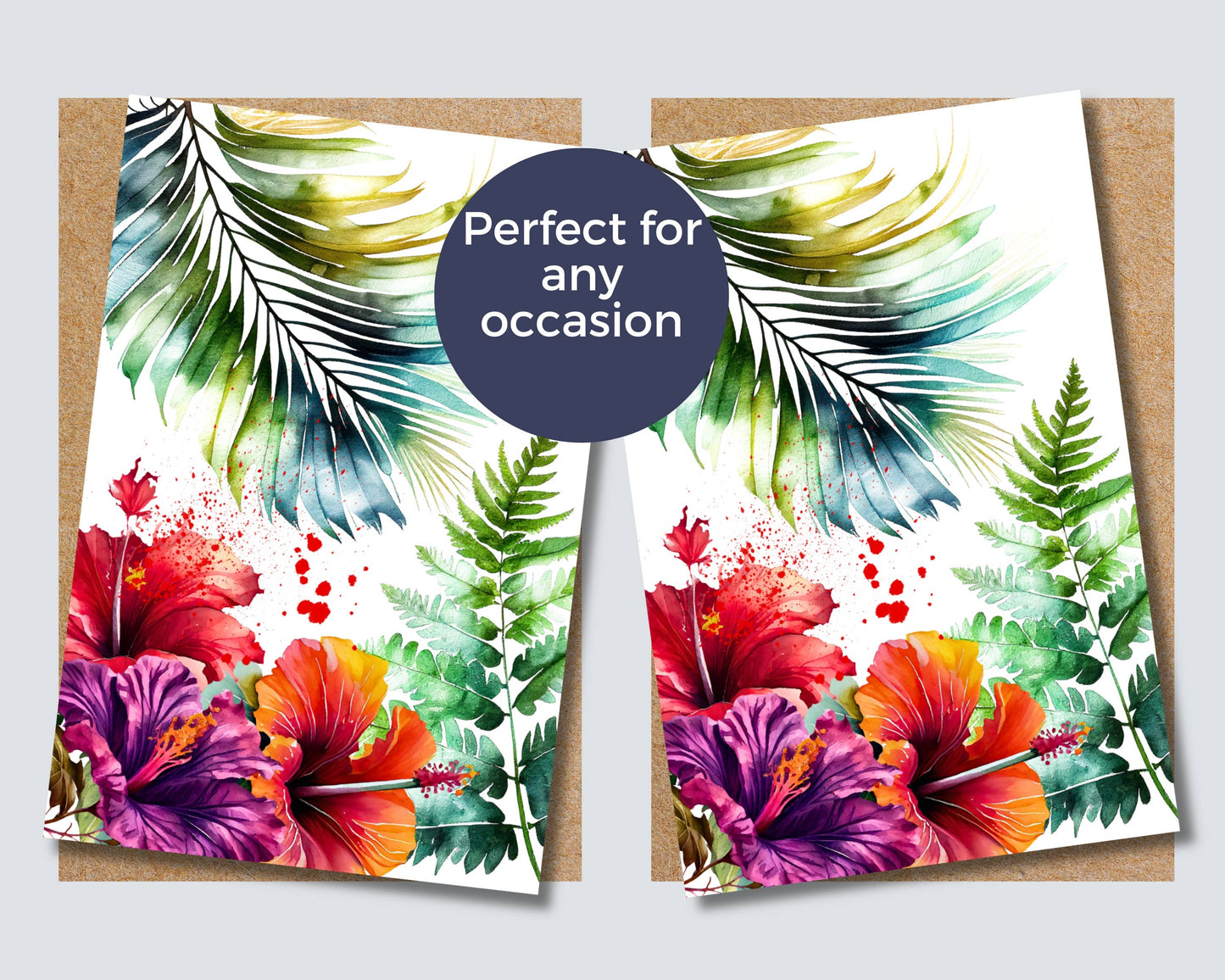 Watercolor Greeting Card - Hibiscus