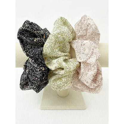 Chiffon Paisley Scrunchies