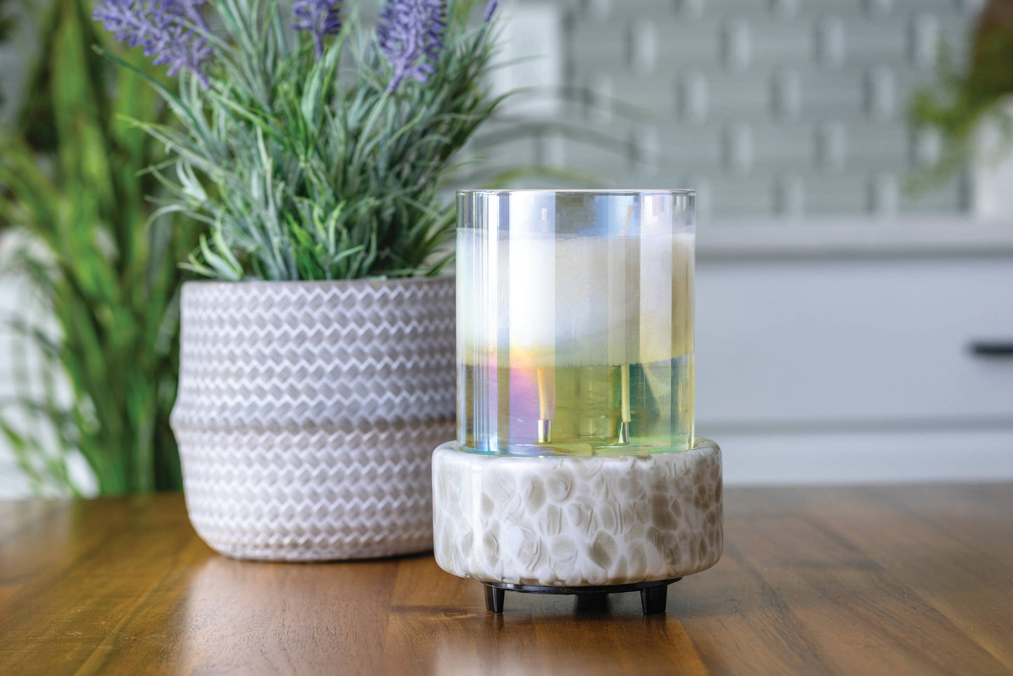 Swirl Glass 2-in-1 Candle and Wax Warmer