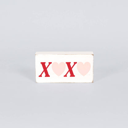 Reversible Wood Block: XOXO/CLOVER - Valentine's and St. Patrick's