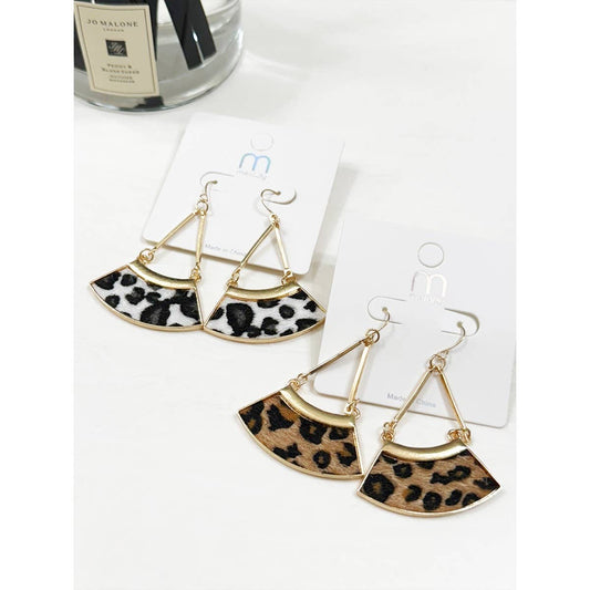 Leopard Print Fan Earrings