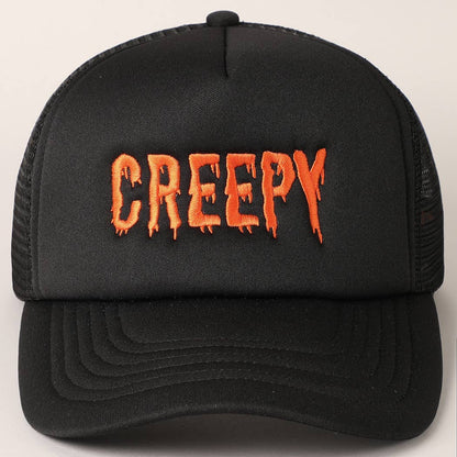 Creepy Embroidered Mesh Back Trucker Hat