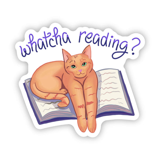 "Whatcha Reading" Cat Sticker