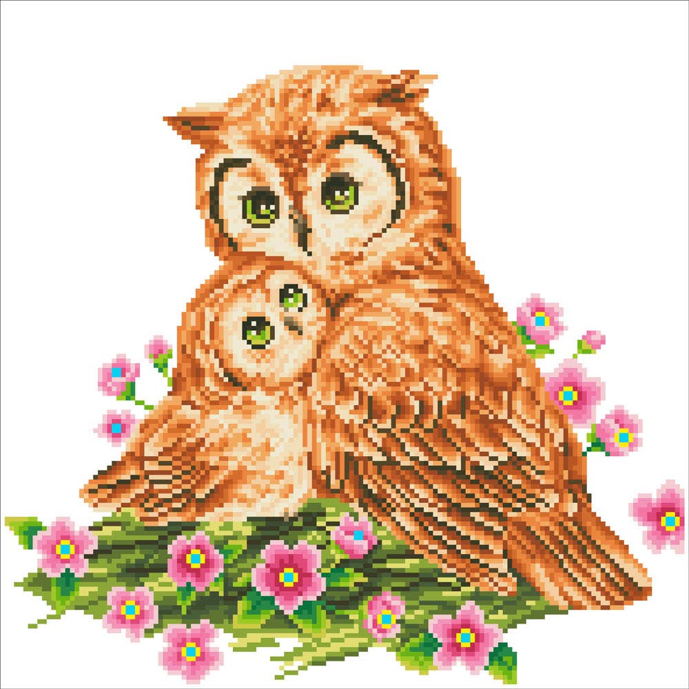 Mother & Baby Owl ⯁ Diamond Dotz