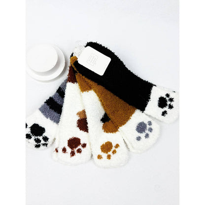 Fuzzy Cat Paw Socks