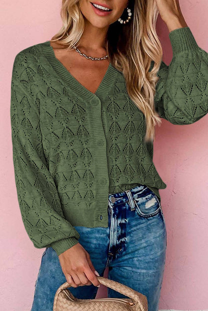 Green Lightweight Crochet Cardigan