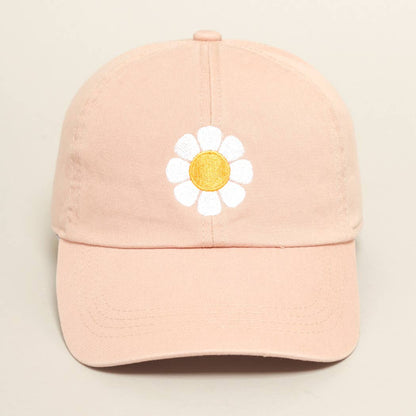 Flower Embroidered Baseball Hat