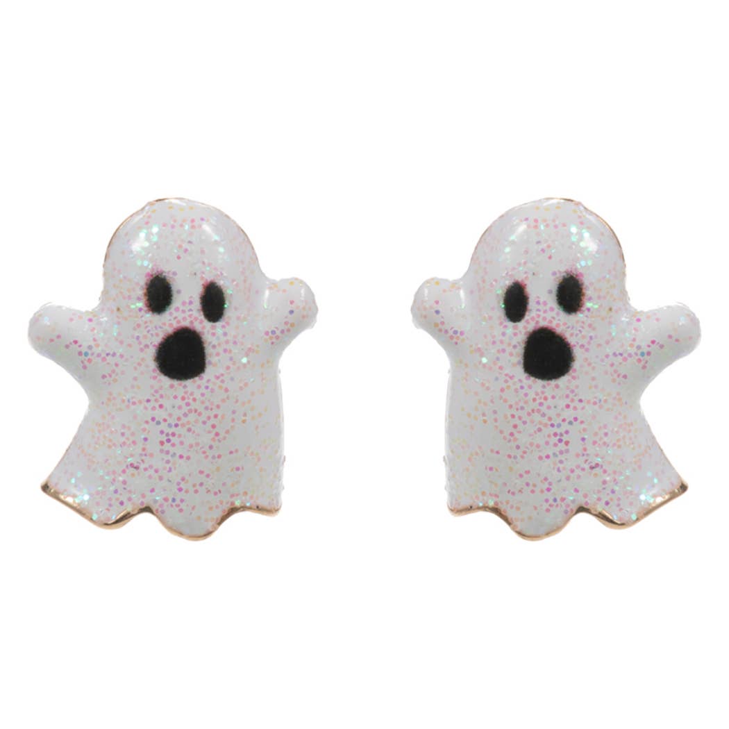 Halloween Ghost Shape Enamel Post Earring