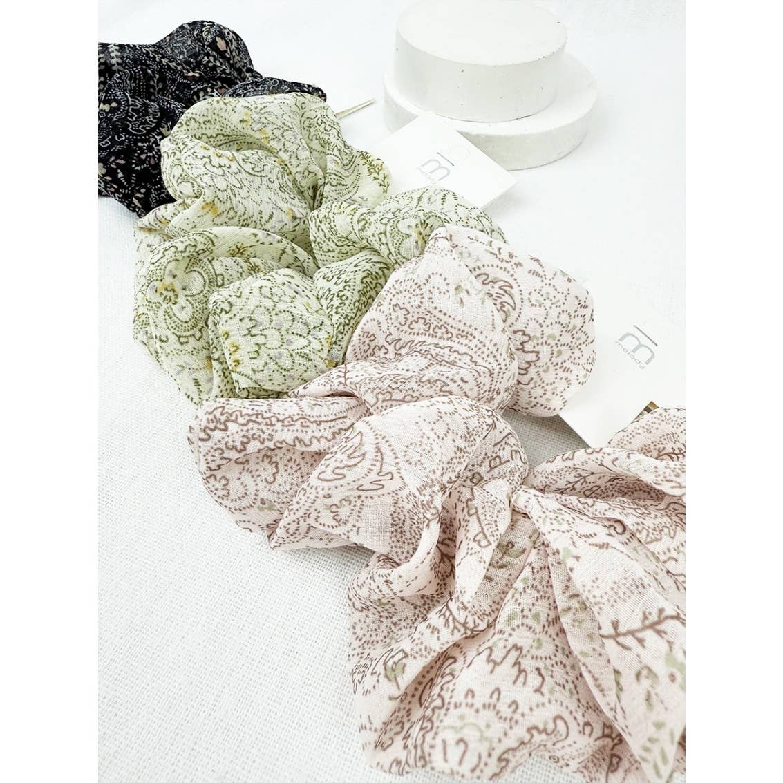 Chiffon Paisley Scrunchies