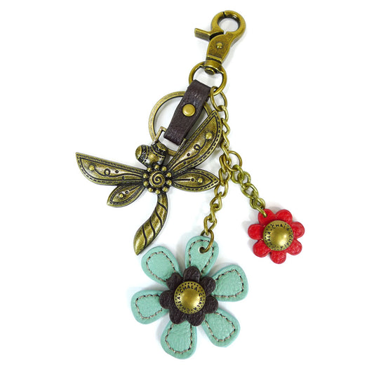 Dragonfly and Flower Keychain | Chala