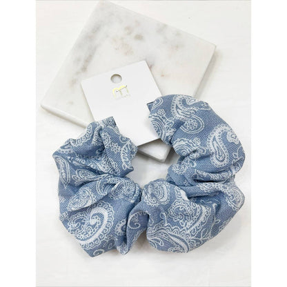 Blue Paisley Scrunchies