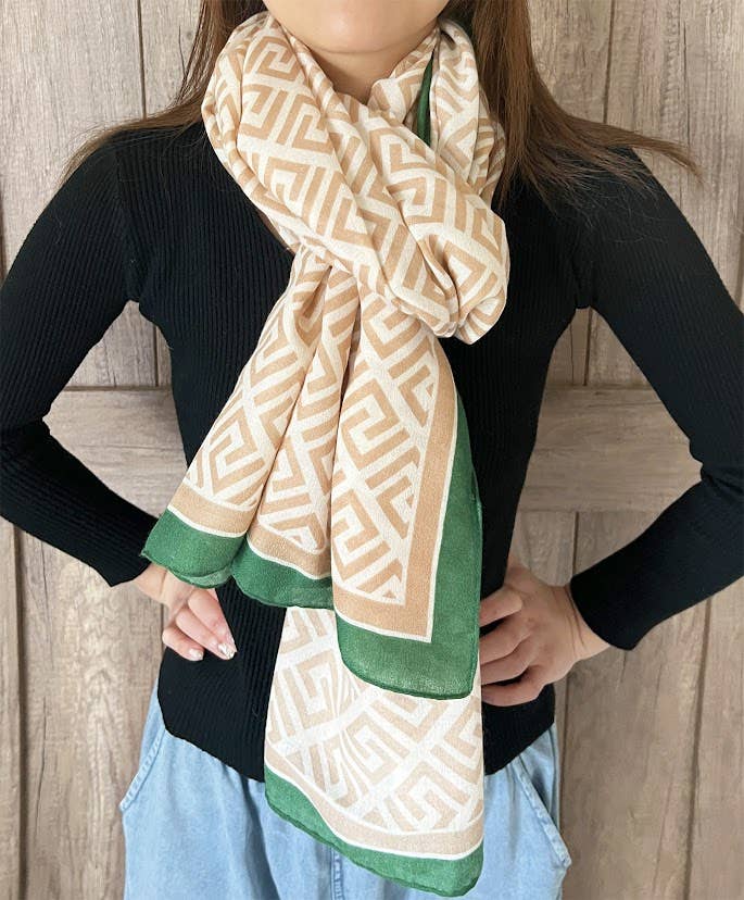 Geometric Maze Pattern Scarf