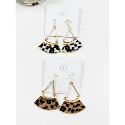 Leopard Print Fan Earrings