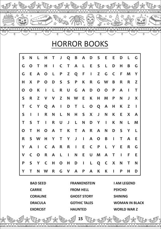 Spooky Coloring Book & Word Search