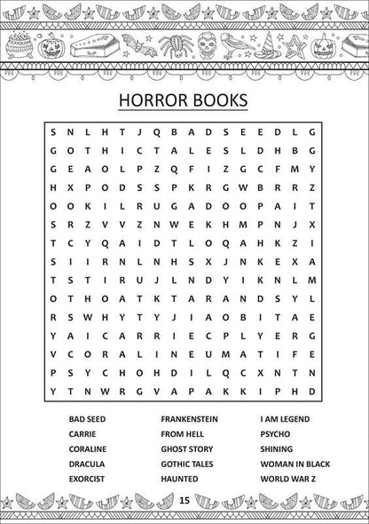 Spooky Coloring Book & Word Search