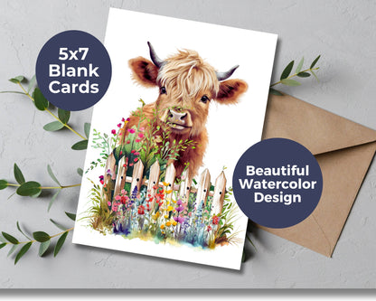 Watercolor Greeting Card - Highland Cow