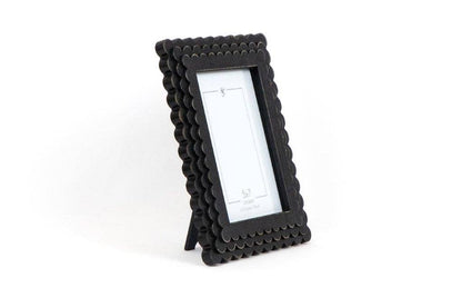 Scalloped Wood Photo Frame - Black
