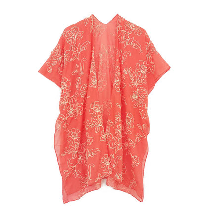 Floral Embroidered Lightweight Kimono