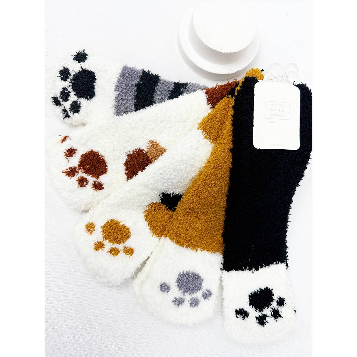 Fuzzy Cat Paw Socks