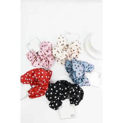 Heart Print Scrunchies