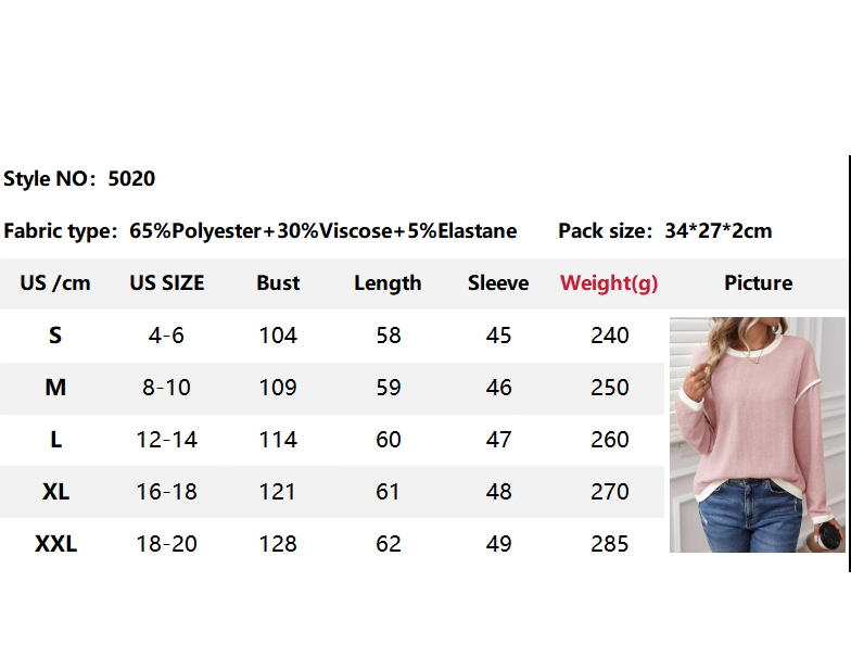 Pink and White Crewneck Knit Sweatshirt