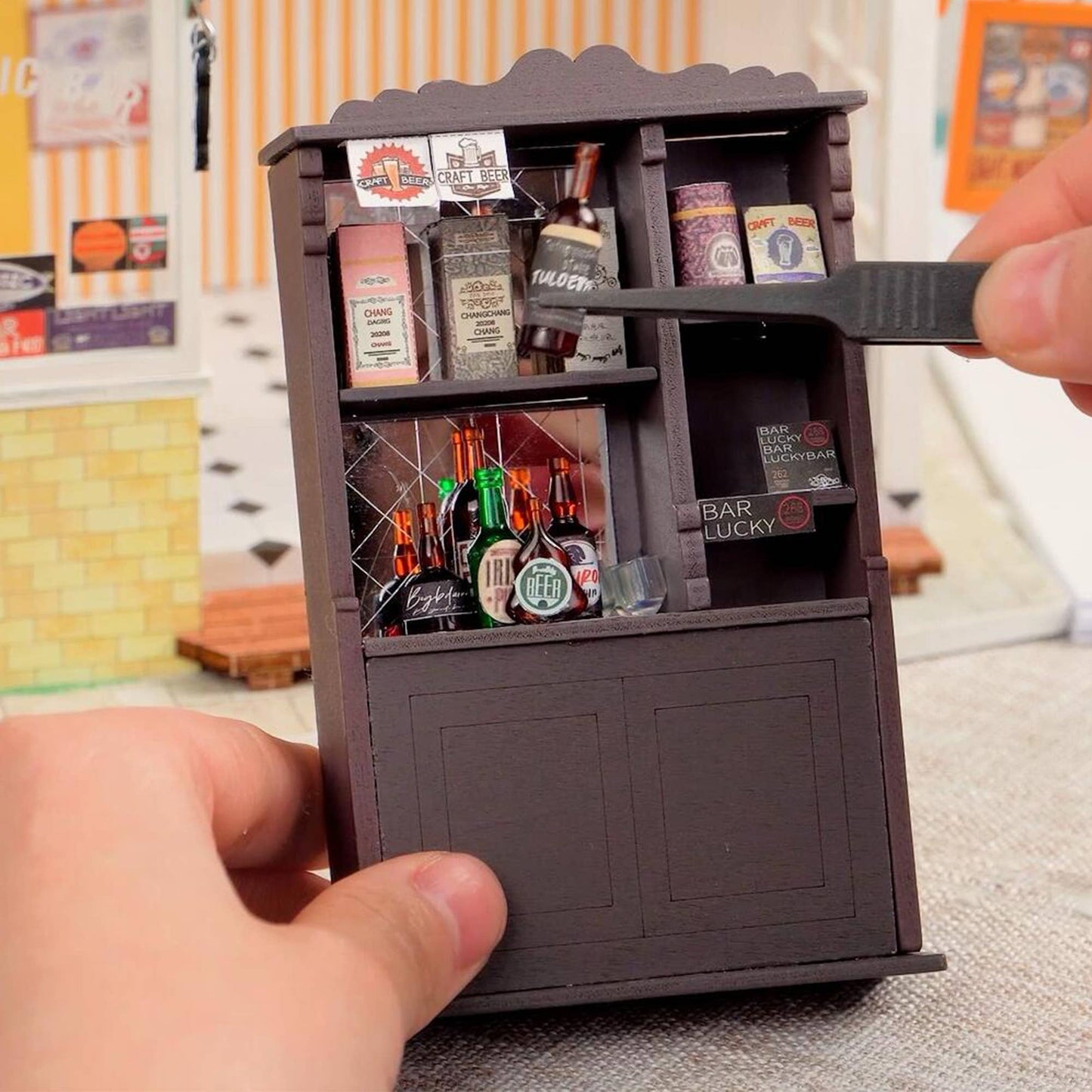 DIY Miniature House Kit: Light Music Bar