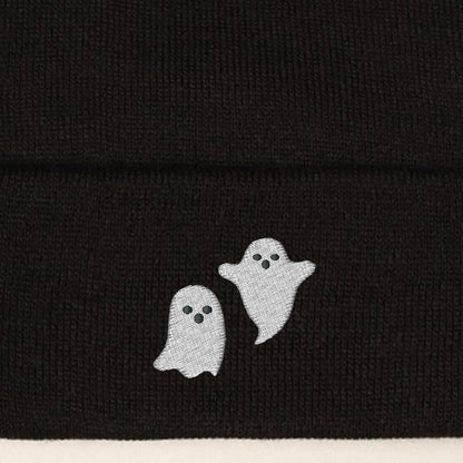 Halloween Ghost Embroidered Cuff Beanie