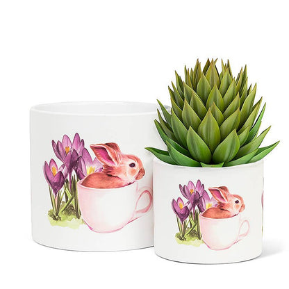 Sm Bunny & Crocus Planter