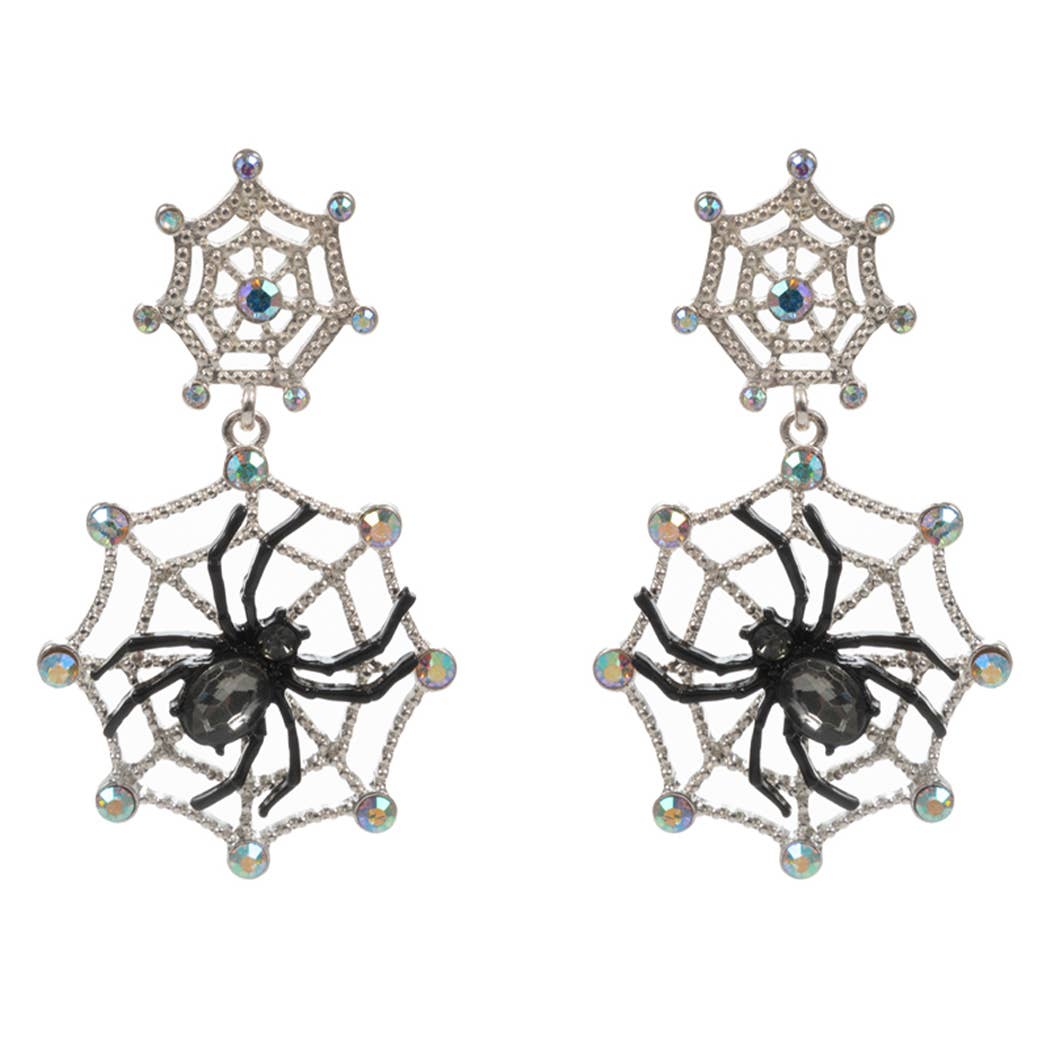 Halloween Spider Web Post Earring