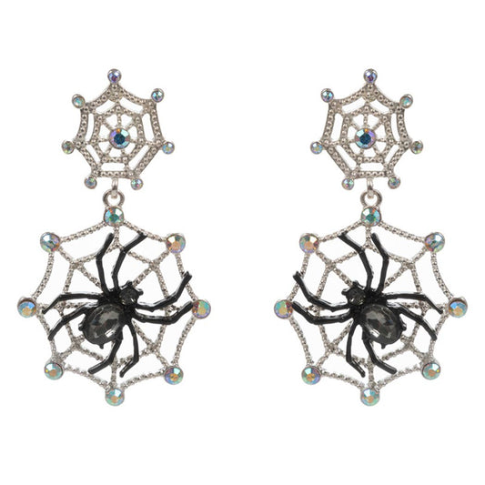 Halloween Spider Web Post Earring