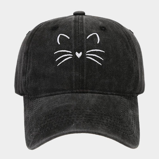 Cute Cat Embroidered Hat