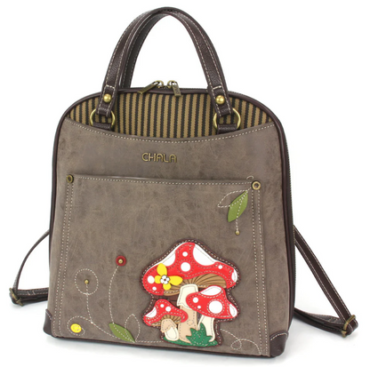 Chala Convertible Backpack Purse - Mushrooms
