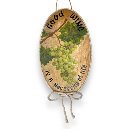 Good Wine Oval Sign