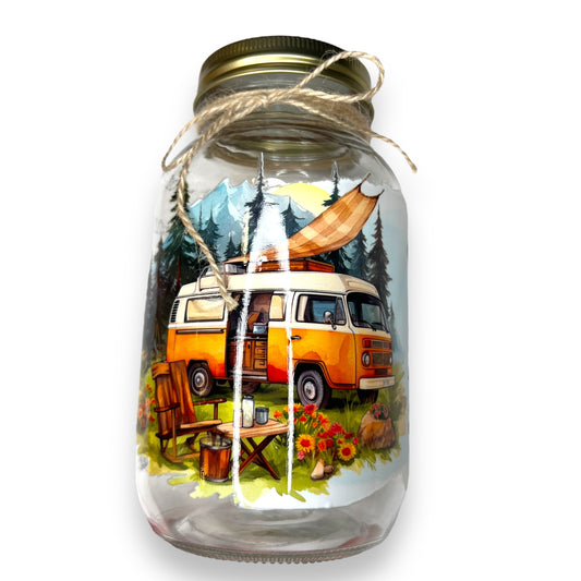 Light-up Camping Mason Jars