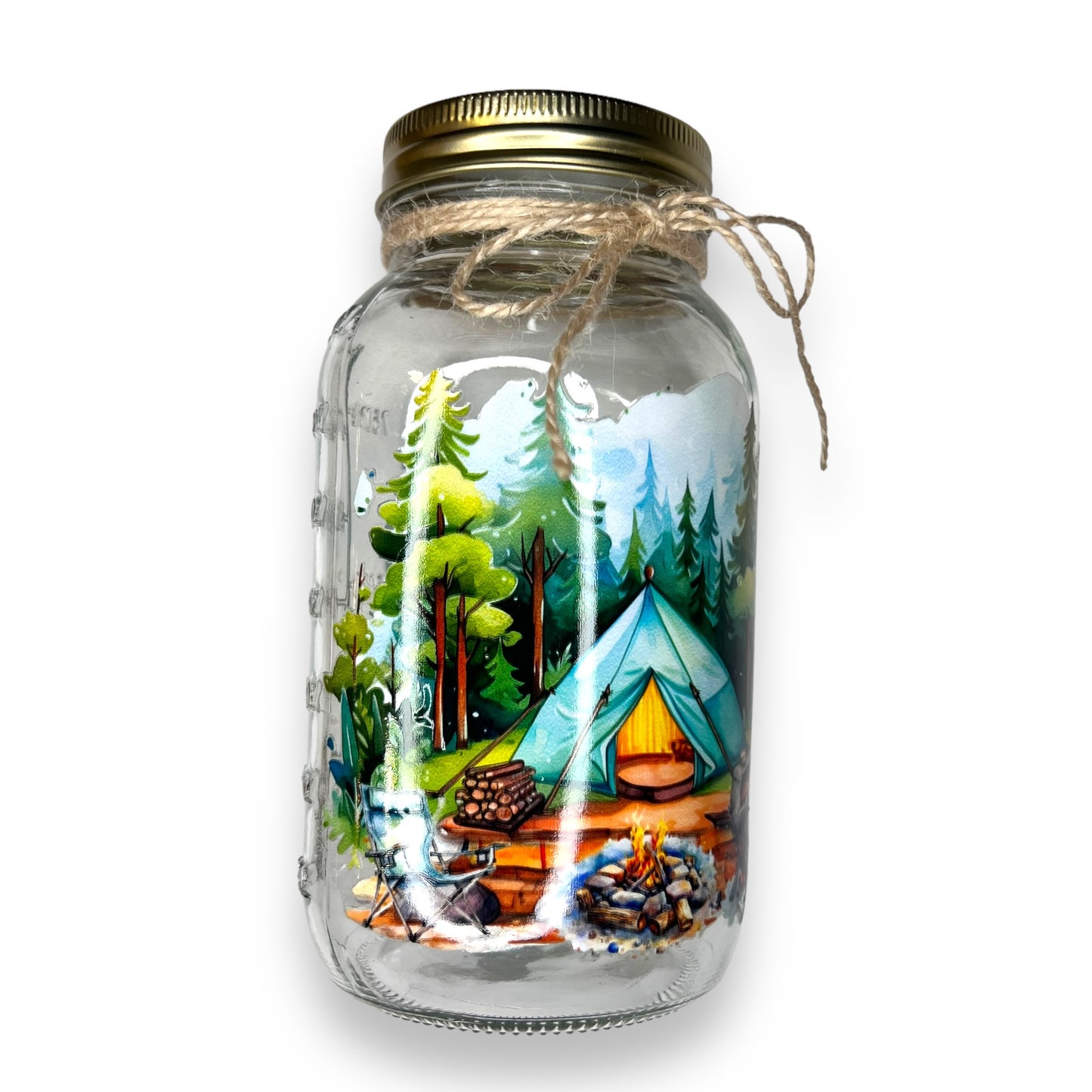 Light-up Camping Mason Jars