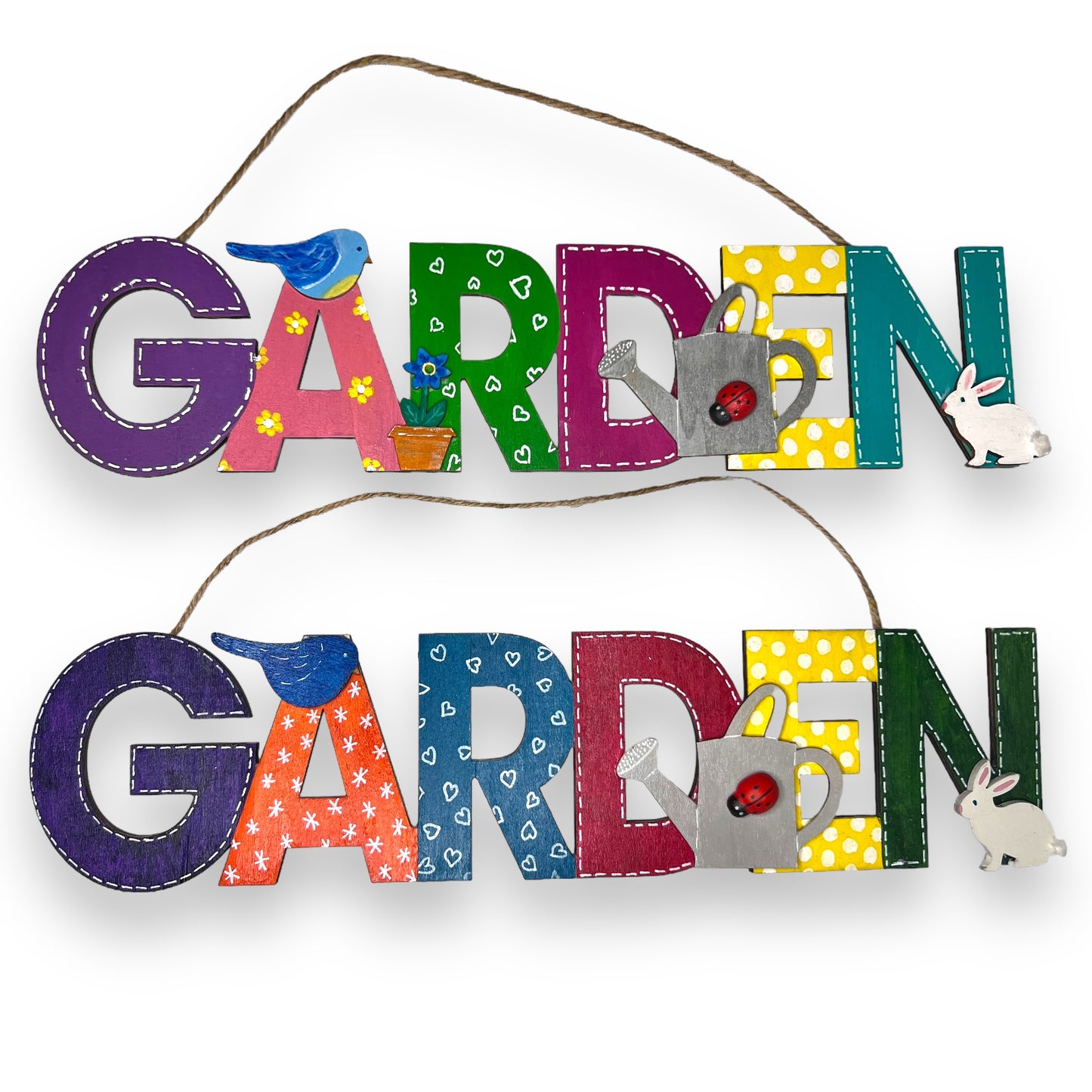 "Welcome" and "Garden" Cut-out Signs