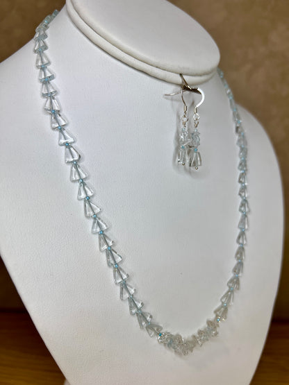 Icy Blue Topaz Necklace and Earring Set