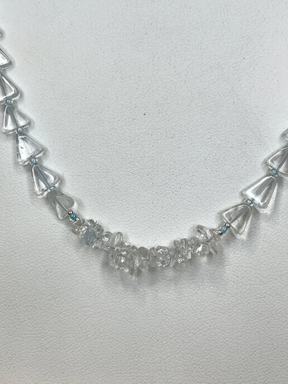 Icy Blue Topaz Necklace and Earring Set