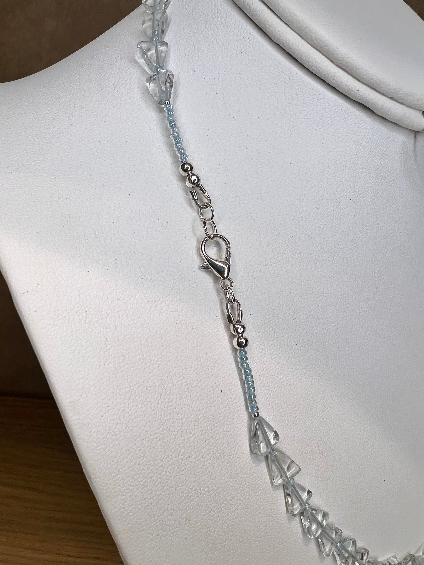 Icy Blue Topaz Necklace and Earring Set