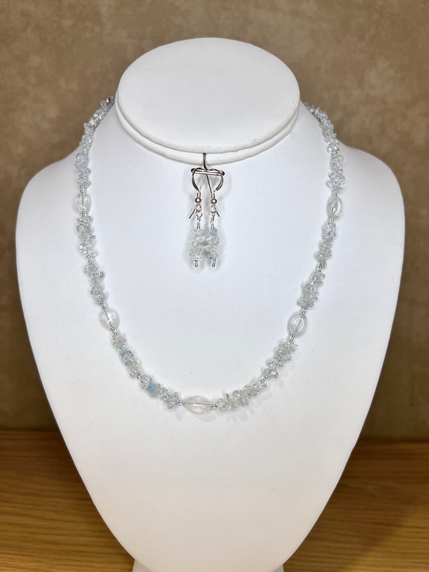 Ice Queen Blue Topaz Necklace and Earring Set