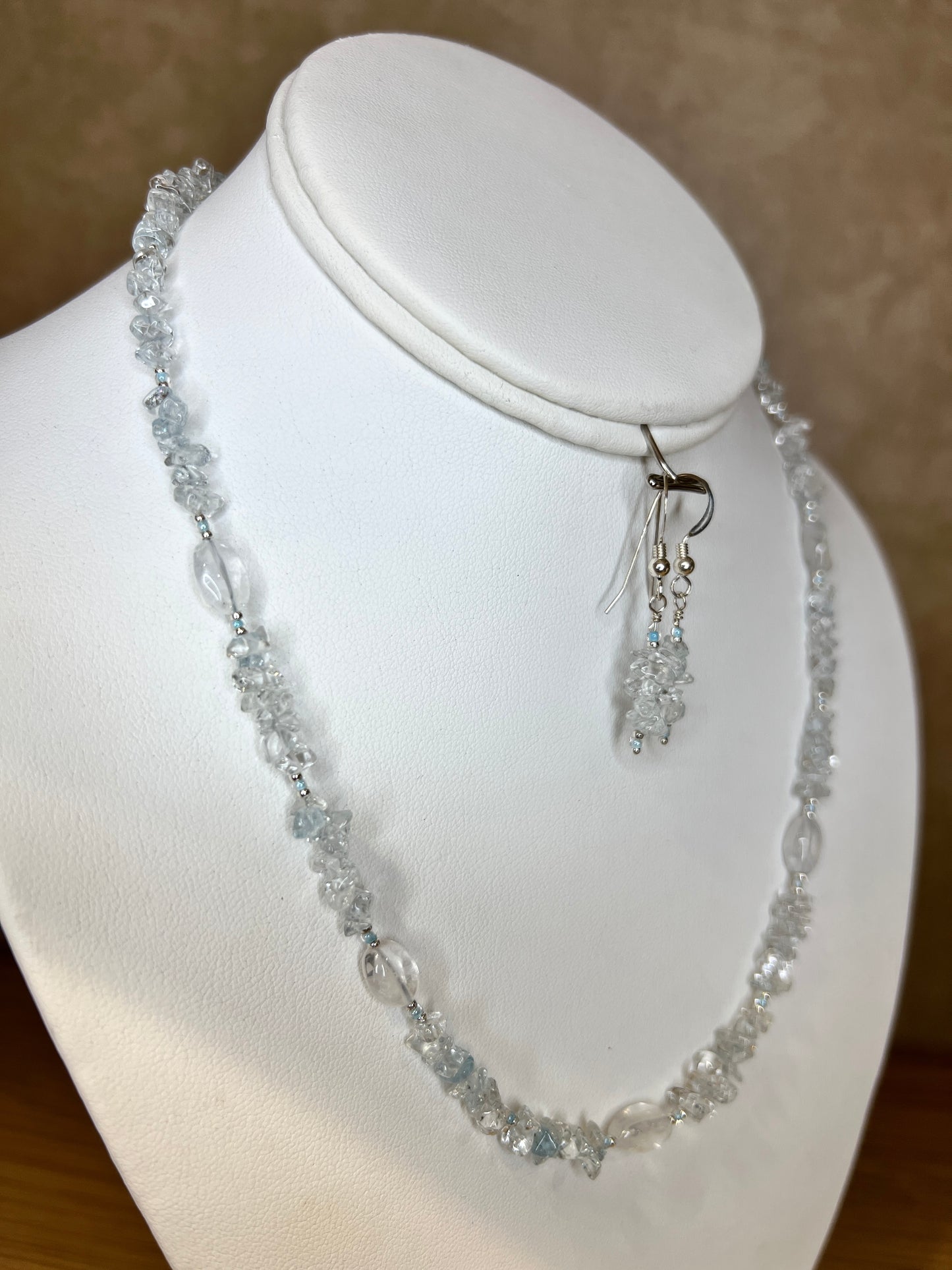 Ice Queen Blue Topaz Necklace and Earring Set