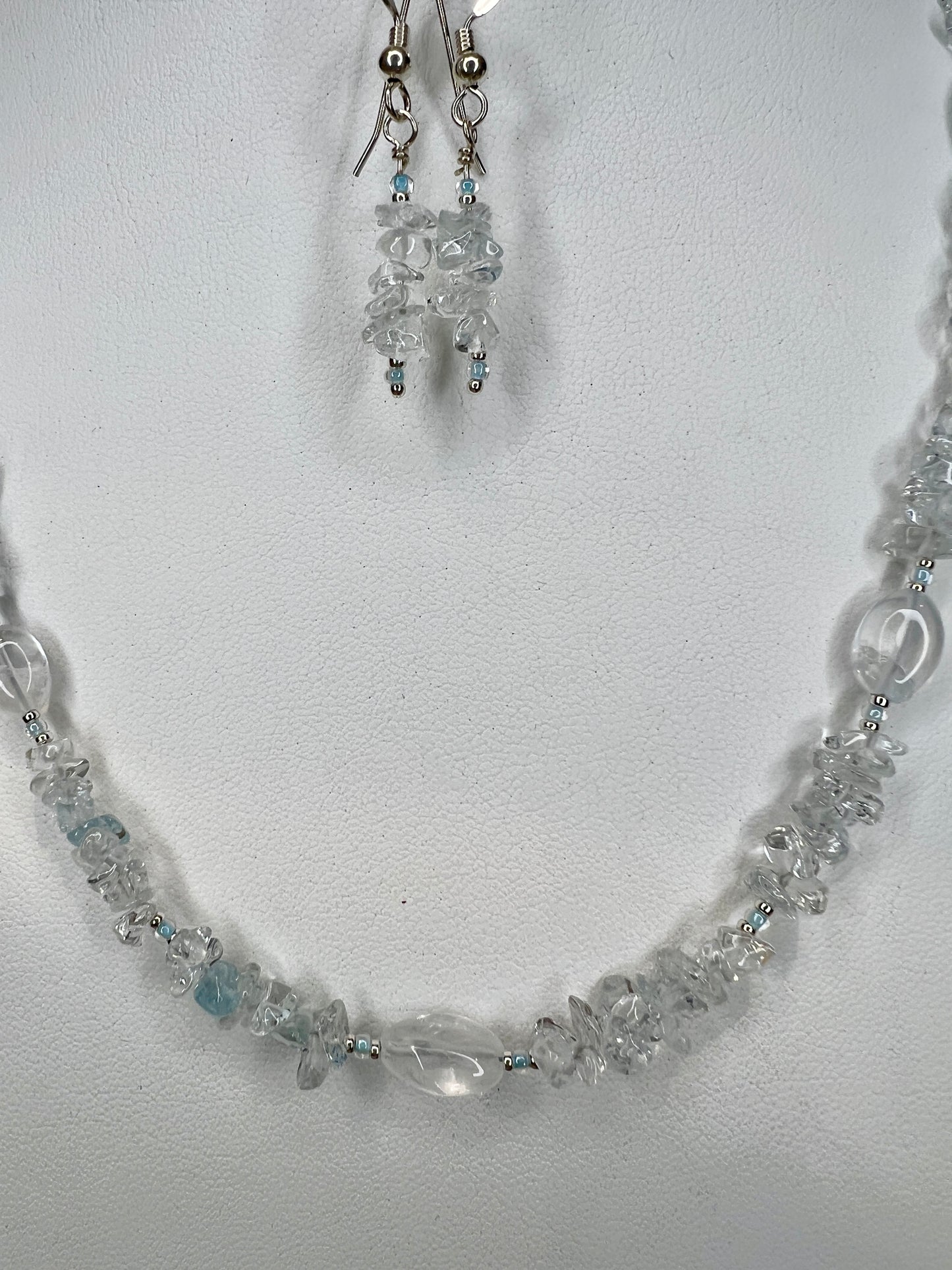 Ice Queen Blue Topaz Necklace and Earring Set
