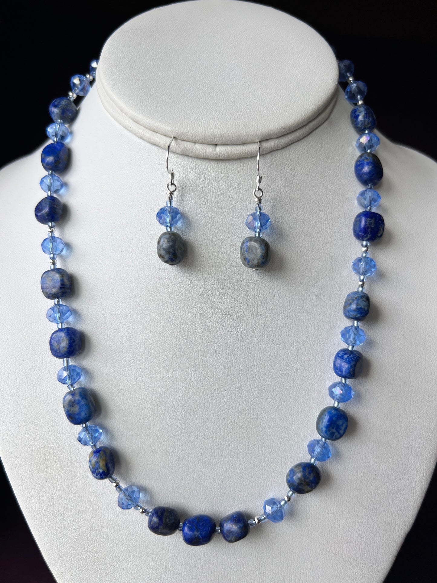 Lapis Lazuli Necklace and Earrings Set