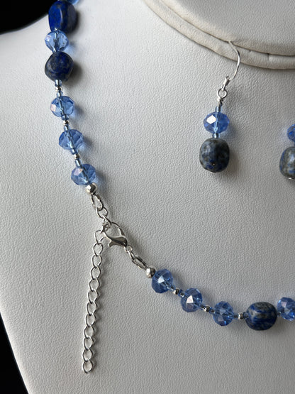 Lapis Lazuli Necklace and Earrings Set