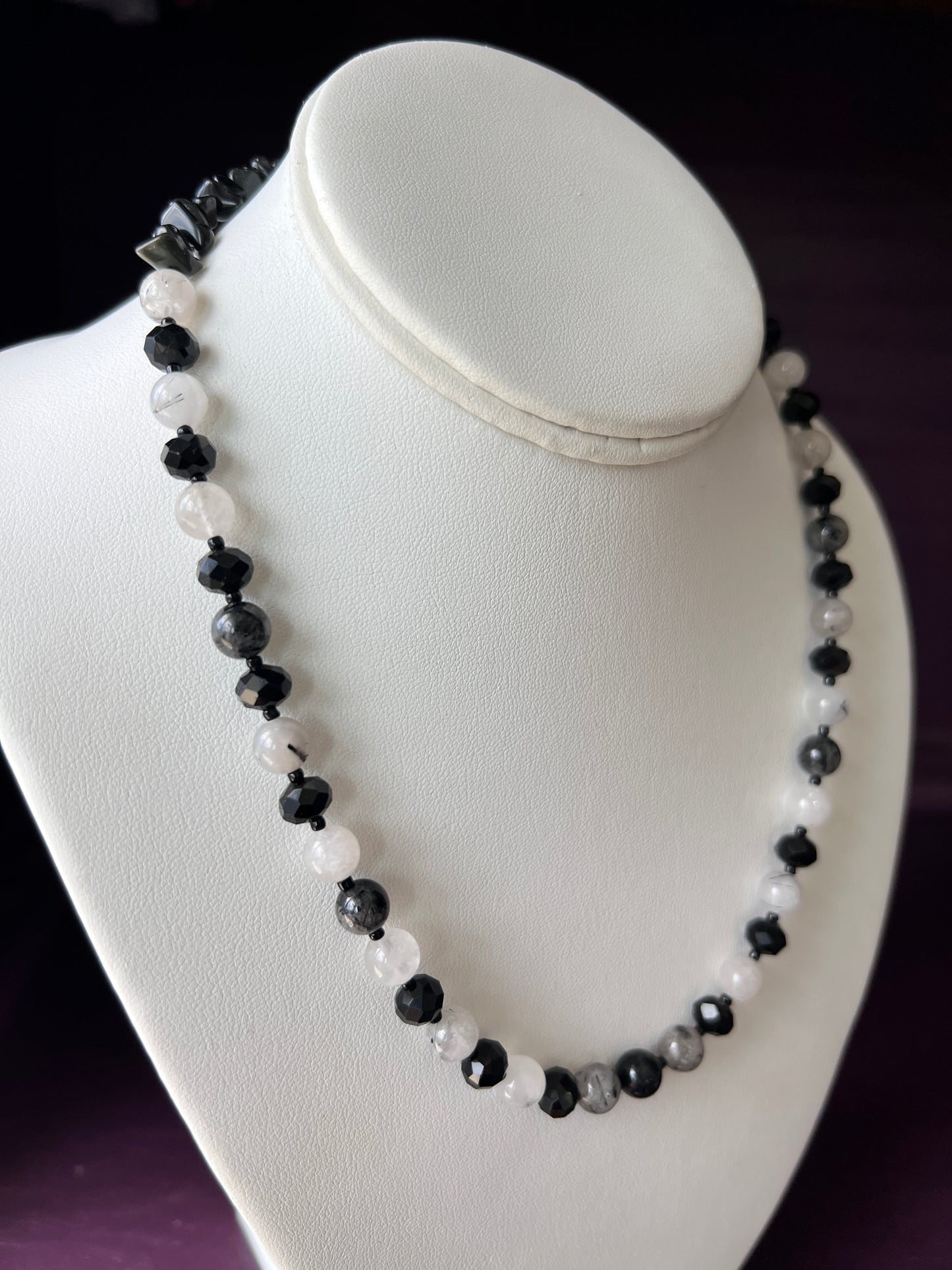 Black Tourmalinated Quartz Necklace