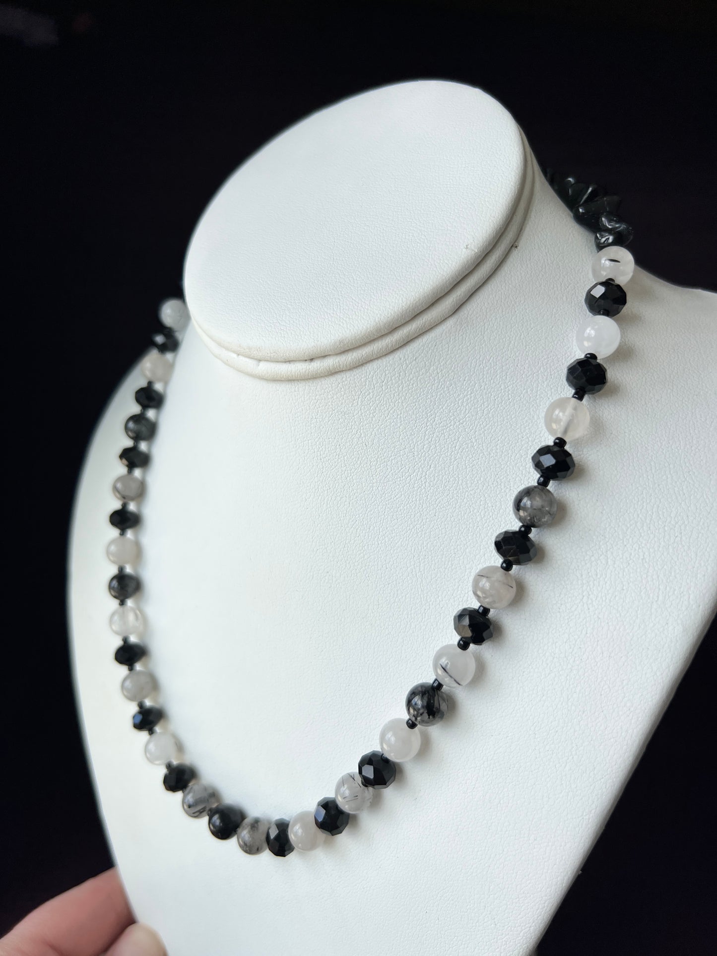 Black Tourmalinated Quartz Necklace