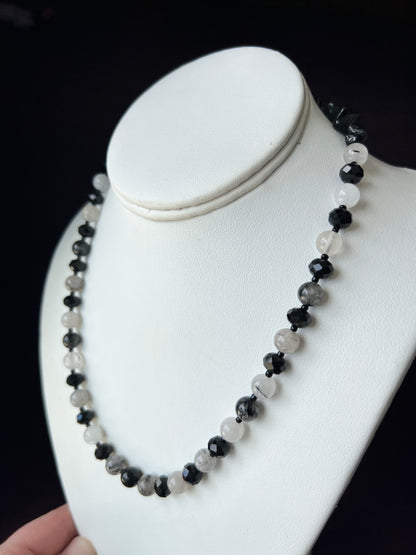 Black Tourmalinated Quartz Necklace