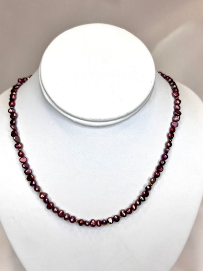 Burgundy Freshwater Pearl Necklace