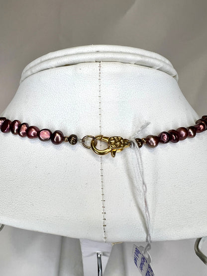 Burgundy Freshwater Pearl Necklace