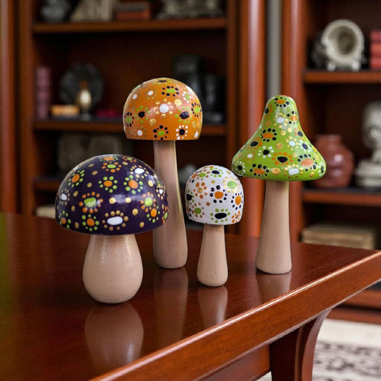 Handpainted Mushrooms - Garden and Shelf Decor
